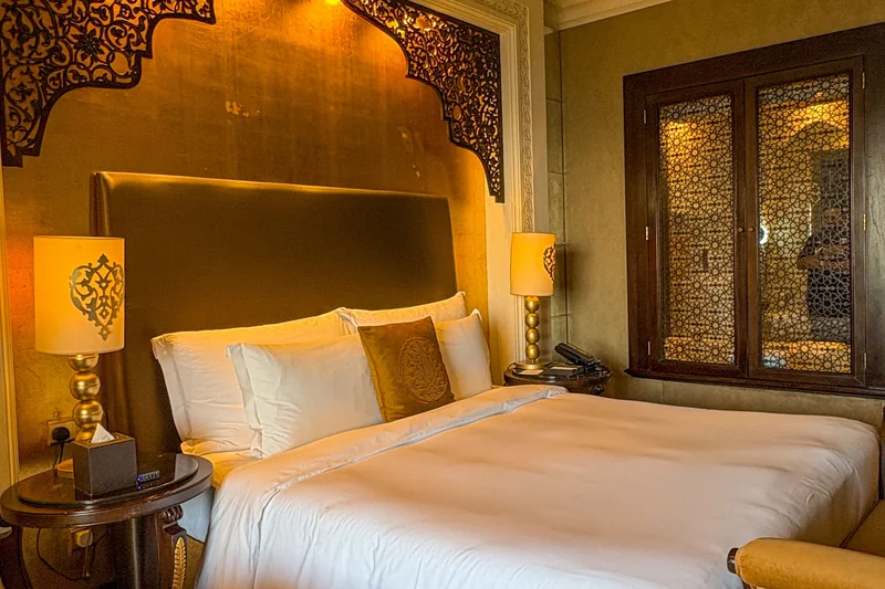 A hotel bedroom in Arabian style